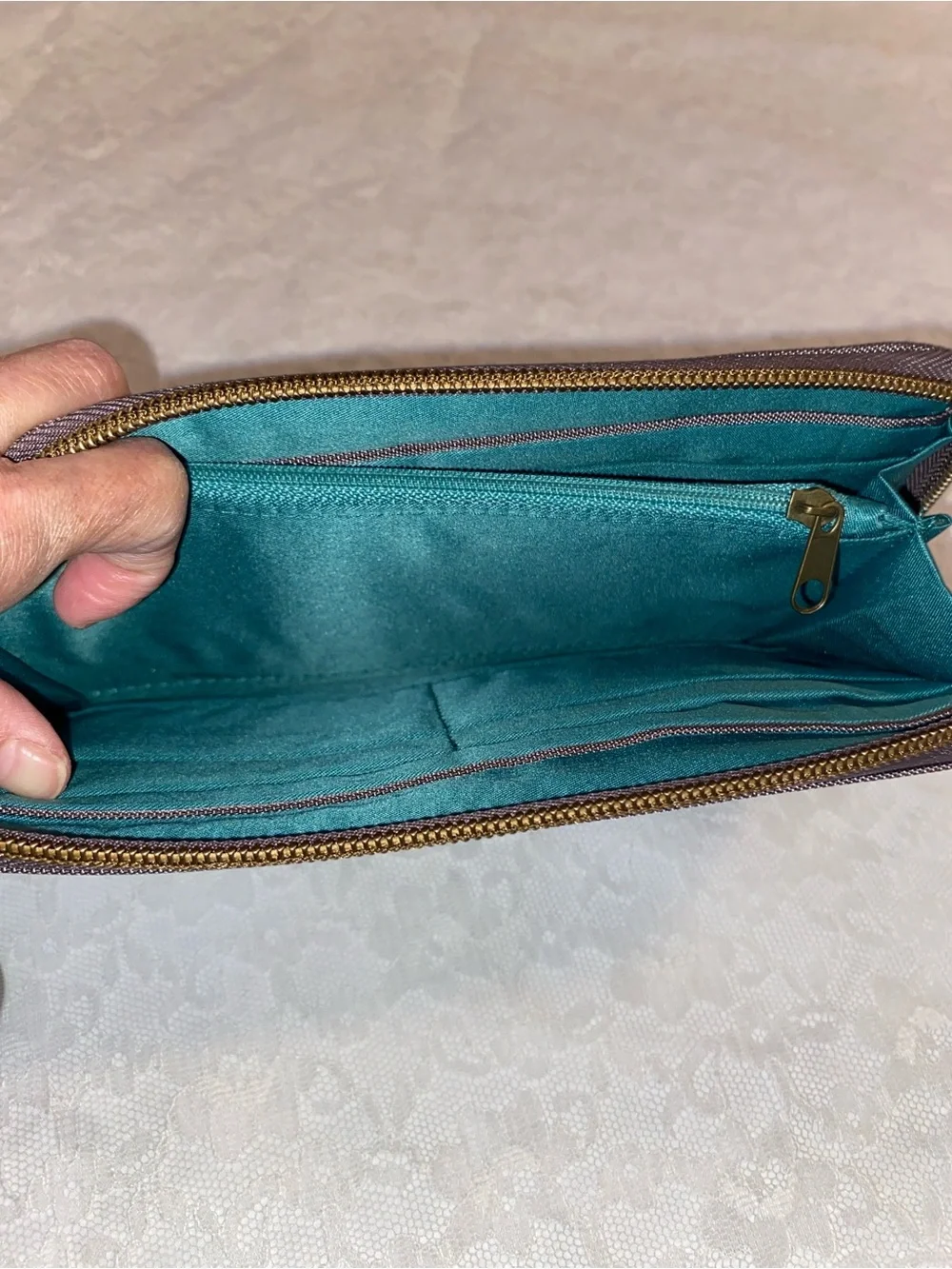 Travelon quilted Wristlet Wallet -RFID blocking to protect cards and ID.